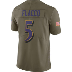 Joe Flacco Baltimore Ravens Nike Salute to Service Limited Jersey - Olive