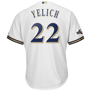 Christian Yelich Milwaukee Brewers Majestic 2019 Postseason Official Cool Base Player Jersey - White