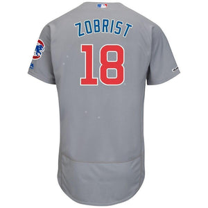 Ben Zobrist Chicago Cubs Majestic Road Flex Base Collection Player Jersey – Gray/White