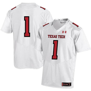 #1 Texas Tech Red Raiders Under Armour Premier Football Jersey - White