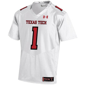 #1 Texas Tech Red Raiders Under Armour Premier Football Jersey - White