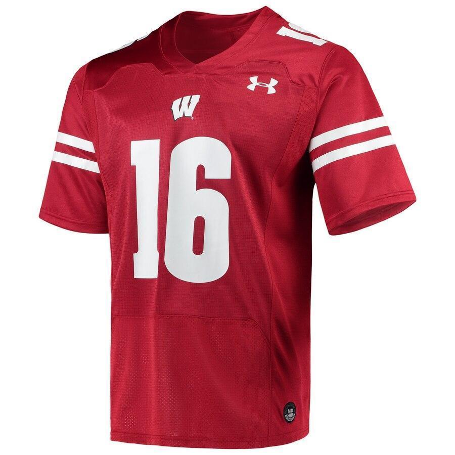 Russell Wilson Wisconsin Badgers Under Armour Replica Alumni Jersey - Red