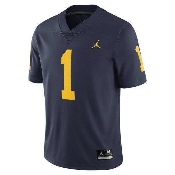 #1 Michigan Wolverines Jordan Brand Football Jersey - Navy