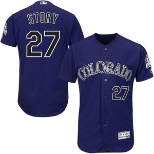 Trevor Story Colorado Rockies Majestic Alternate Flex Base Collection Player Jersey - Purple