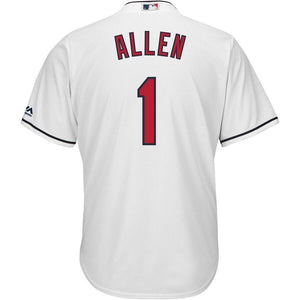 Greg Allen Cleveland Indians Majestic Home Official Cool Base Player Jersey - White