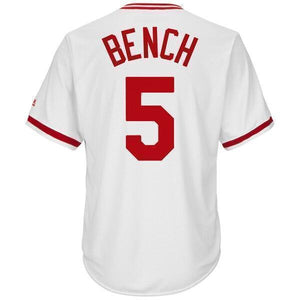 Johnny Bench Cincinnati Reds Majestic Big & Tall Cooperstown Cool Base Player Jersey - White