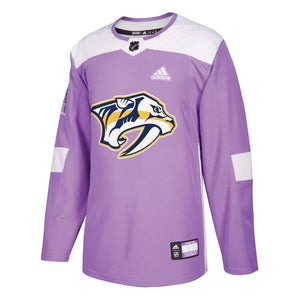 Nashville Predators adidas 2018 Hockey Fights Cancer Blank Practice Jersey - Purple