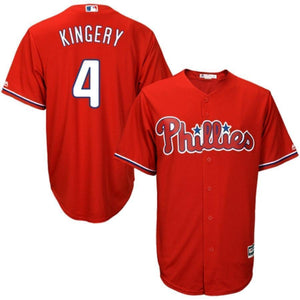 Scott Kingery Philadelphia Phillies Majestic Official Cool Base Player Jersey – White/Red