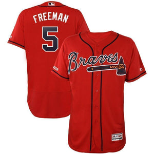 Freddie Freeman Atlanta Braves Majestic 2019 Alternate Collection Flex Base Player Jersey – Scarlet