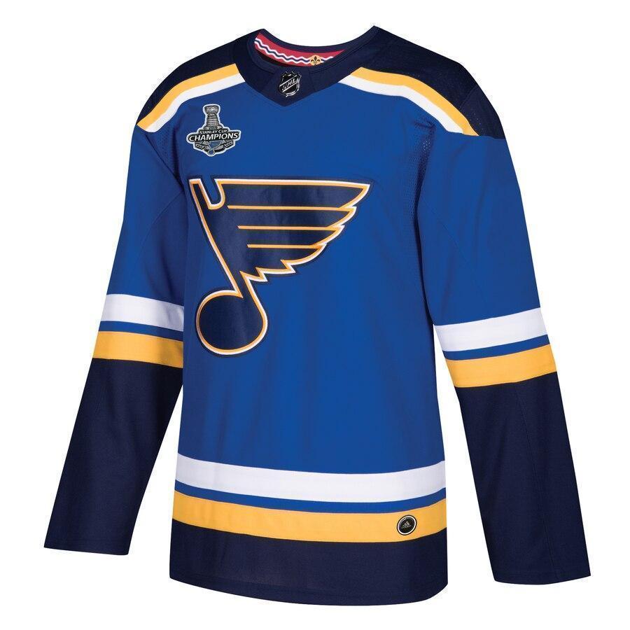 St. Louis Blues adidas 2019 Stanley Cup Champions Patch Jersey - Blue