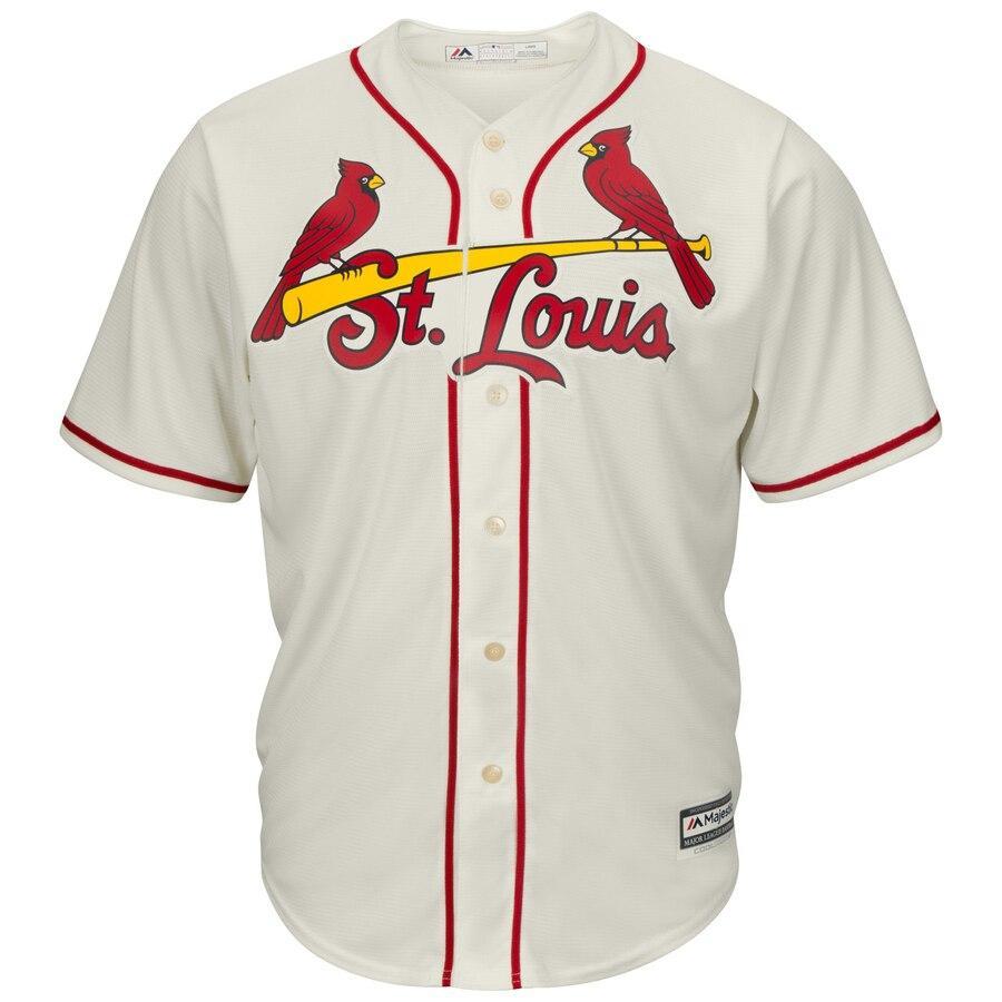 St. Louis Cardinals Majestic Official Cool Base Jersey - Cream