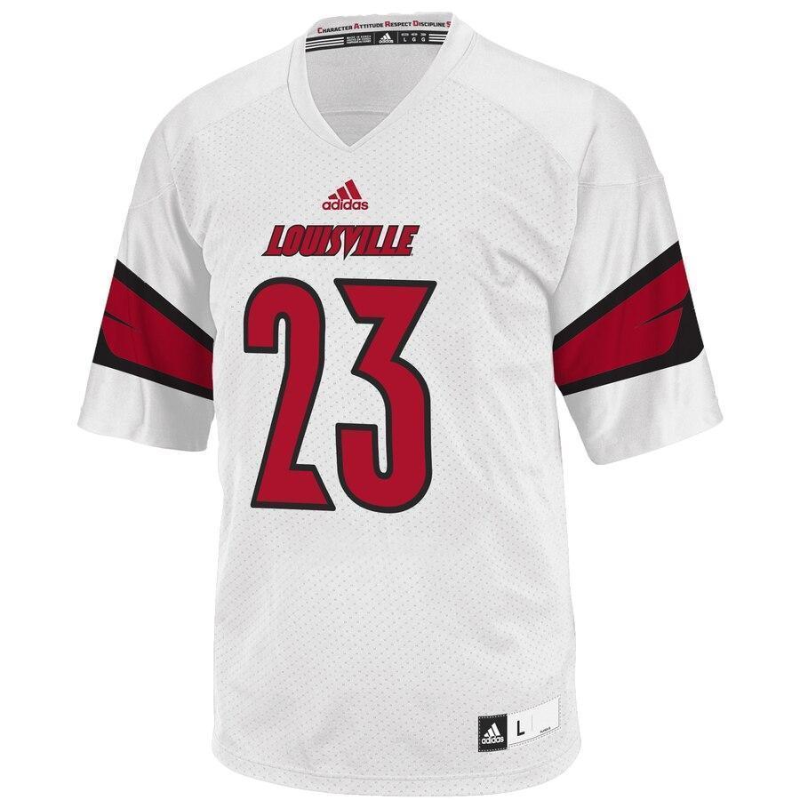 #23 Louisville Cardinals adidas Replica Football Jersey - White