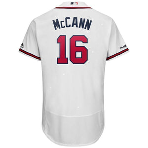 Brian McCann Atlanta Braves Majestic Alternate Collection Flex Base Player Jersey – Scarlet/White