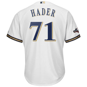 Josh Hader Milwaukee Brewers Majestic 2019 Postseason Official Cool Base Player Jersey - White