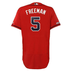 Freddie Freeman Atlanta Braves Majestic 2019 Alternate Collection Flex Base Player Jersey – Scarlet