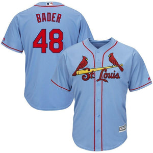 Harrison Bader St. Louis Cardinals Majestic Alternate Official Cool Base Jersey - Light Blue/White