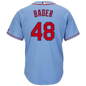 Harrison Bader St. Louis Cardinals Majestic Alternate Official Cool Base Jersey - Light Blue/White