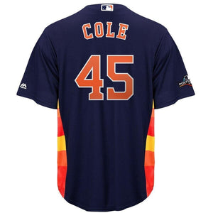 Gerrit Cole Houston Astros Majestic 2019 Postseason Official Cool Base Player Jersey - Navy