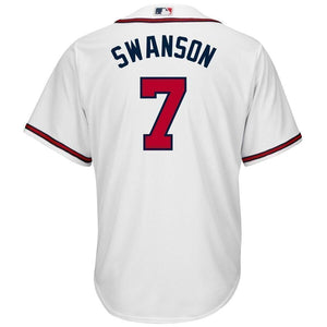 Dansby Swanson Atlanta Braves Majestic Home Official Cool Base Replica Player Jersey - White