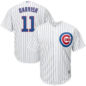 Yu Darvish Chicago Cubs Majestic Official Cool Base Player Jersey – White/Royal