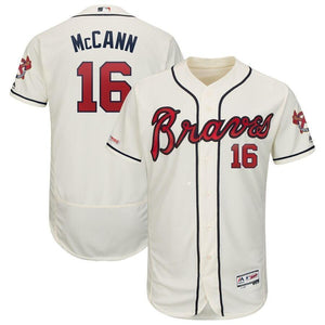 Brian McCann Atlanta Braves Majestic Alternate Collection Flex Base Player Jersey – Navy/Scream