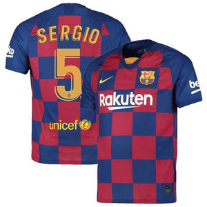 Sergio Busquets Barcelona Home Soccer Jersey 2019-20 – Royal