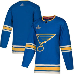 St. Louis Blues adidas 2019 Stanley Cup Champions Alternate Patch Jersey - Blue