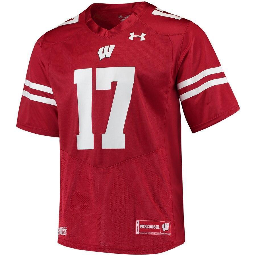 #17 Wisconsin Badgers Under Armour Replica Football Jersey - Red