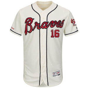 Brian McCann Atlanta Braves Majestic Alternate Collection Flex Base Player Jersey – Navy/Scream