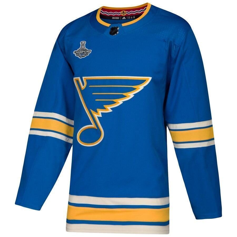 St. Louis Blues adidas 2019 Stanley Cup Champions Alternate Patch Jersey - Blue