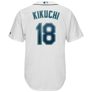 Yusei Kikuchi Seattle Mariners Majestic Official Cool Base Player Jersey – White/Cream