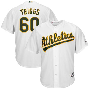 Andrew Triggs Oakland Athletics Majestic Home Cool Base Jersey - White