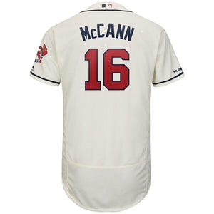 Brian McCann Atlanta Braves Majestic Alternate Collection Flex Base Player Jersey – Navy/Scream