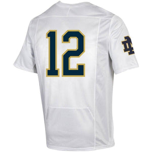 #12 Notre Dame Fighting Irish Under Armour Premier Football Jersey - White