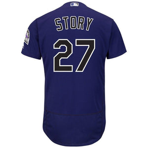 Trevor Story Colorado Rockies Majestic Alternate Flex Base Collection Player Jersey - Purple