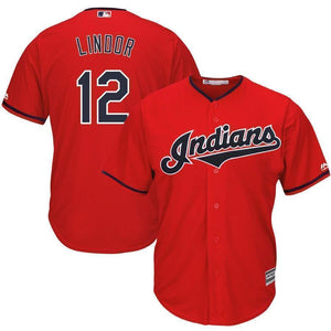 Francisco Lindor Cleveland Indians Majestic Alternate 2019 Cool Base Player Jersey – Scarlet/Navy