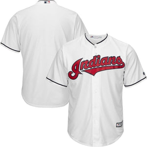 Cleveland Indians Majestic Official Cool Base Jersey - White