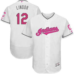 Francisco Lindor Cleveland Indians Majestic Mother's Day Flex Base Jersey - White