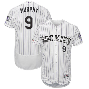 Daniel Murphy Colorado Rockies Majestic Home Flex Base Collection Player Jersey – White/Purple