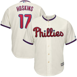 Rhys Hoskins Philadelphia Phillies Majestic Alternate Official Cool Base Player Jersey - Cream