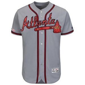 Brian McCann Atlanta Braves Majestic Road Collection Flex Base Player Jersey – Gray