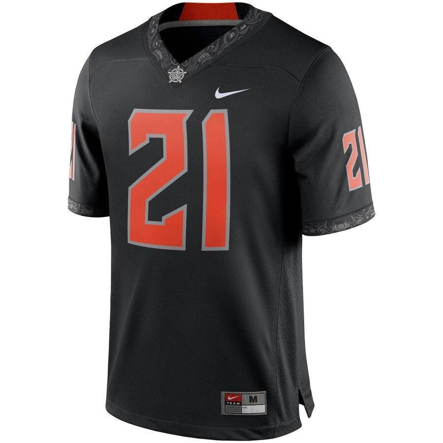 #21 Oklahoma State Cowboys Nike Game Jersey - Black