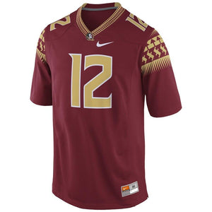 #12 Florida State Seminoles Nike Game Football Jersey - Garnet