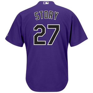 Trevor Story Colorado Rockies Majestic Alternate Official Cool Base Player Jersey - Purple