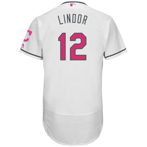 Francisco Lindor Cleveland Indians Majestic Mother's Day Flex Base Jersey - White