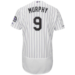 Daniel Murphy Colorado Rockies Majestic Home Flex Base Collection Player Jersey – White/Purple