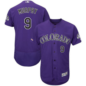 Daniel Murphy Colorado Rockies Majestic Home Flex Base Collection Player Jersey – White/Purple