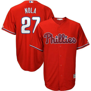 Aaron Nola Philadelphia Phillies Majestic Alternate Official Cool Base Player Jersey - Red