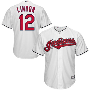 Francisco Lindor Cleveland Indians Majestic Alternate 2019 Cool Base Player Jersey – Scarlet/White