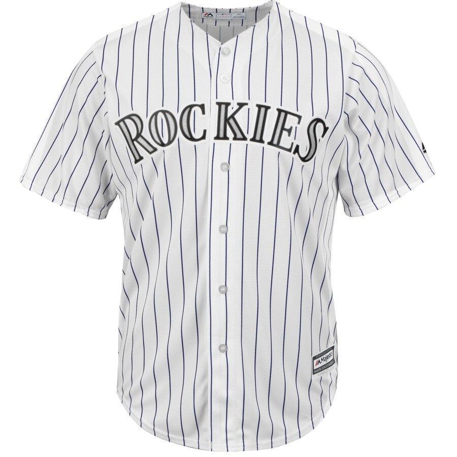 Trevor Story Colorado Rockies Majestic Home Official Cool Base Player Jersey - White/Purple